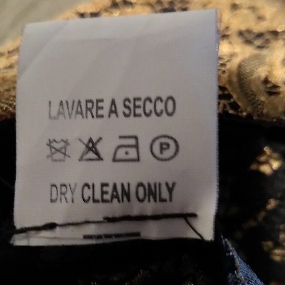 Eleonora Scaramucci Black & Gold Lace Skirt Size 42 Made in Italy - Picture 5 of 6